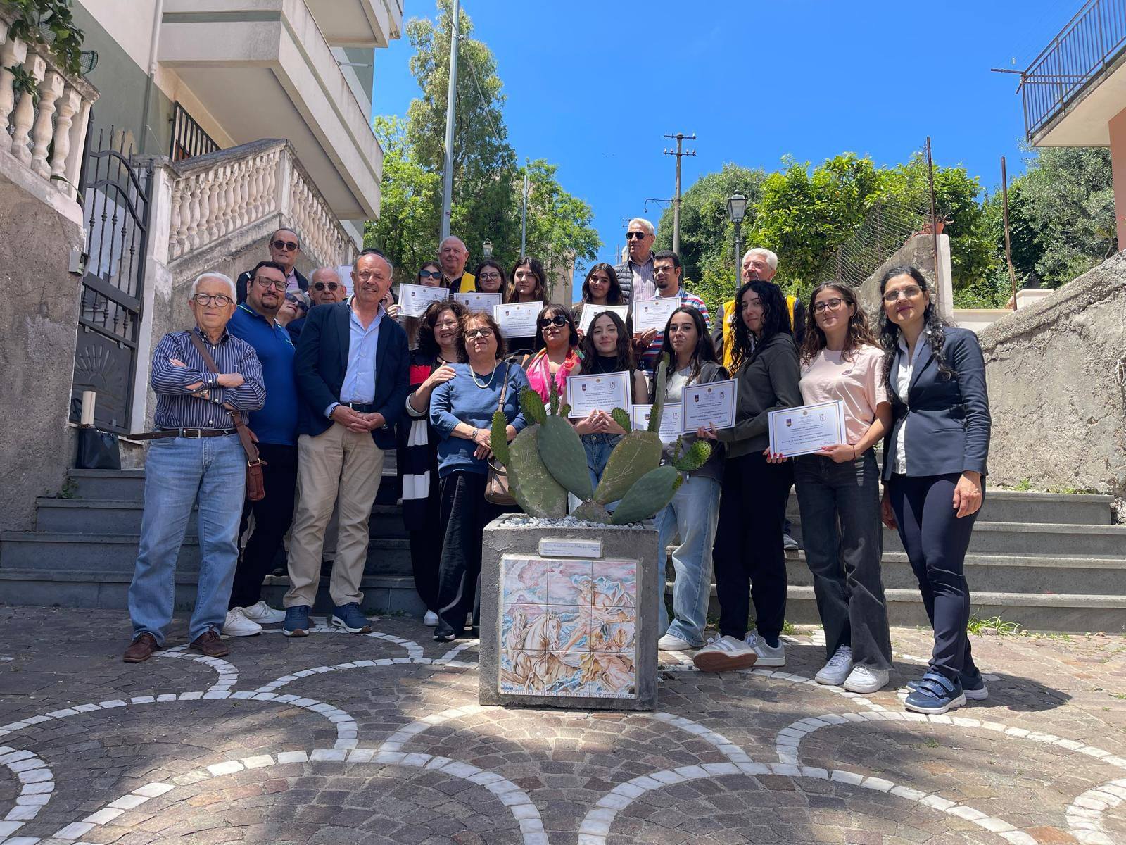 Milazzo,Valorizzazione della scalinata Era San Domenico, premiati gli studenti del “Guttuso”